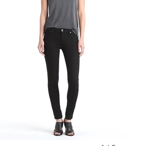 DL1961 Emma Power Legging Jeans stretch denim black size 25 - Picture 1 of 8